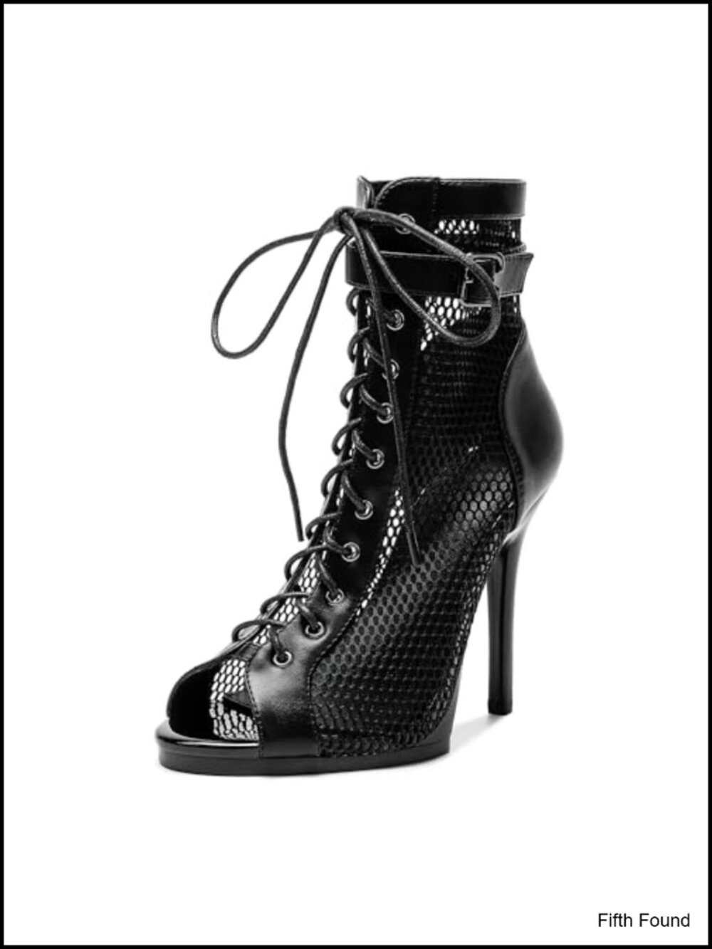 Womens Mesh Lace Up High Heel Sandals Peep Toe Dance Shoes Stiletto Party Pumps